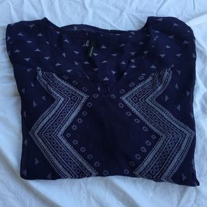 Maurice’s 3/4 sleeve sheer navy blouse, medium
